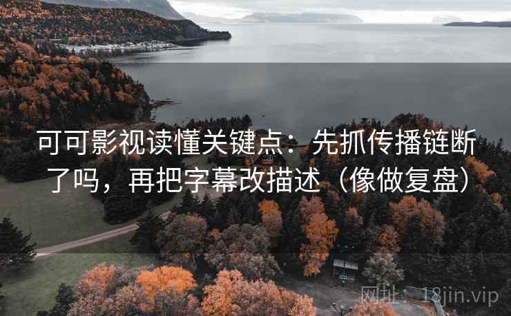 可可影视读懂关键点：先抓传播链断了吗，再把字幕改描述（像做复盘）