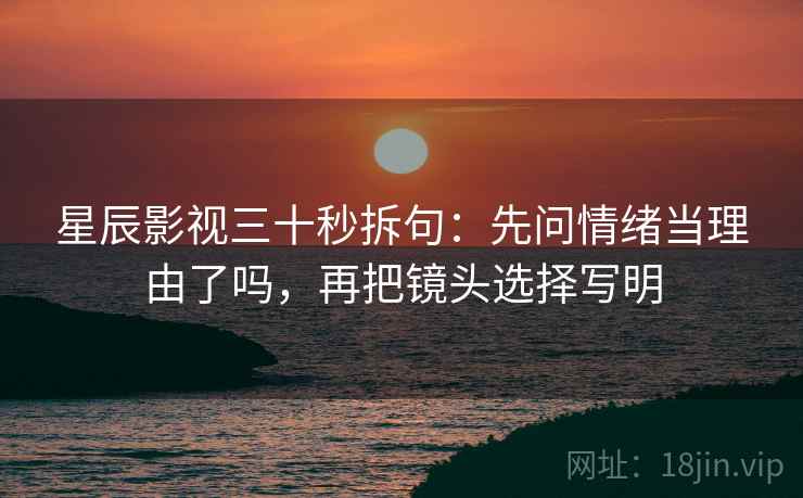 星辰影视三十秒拆句：先问情绪当理由了吗，再把镜头选择写明  第2张