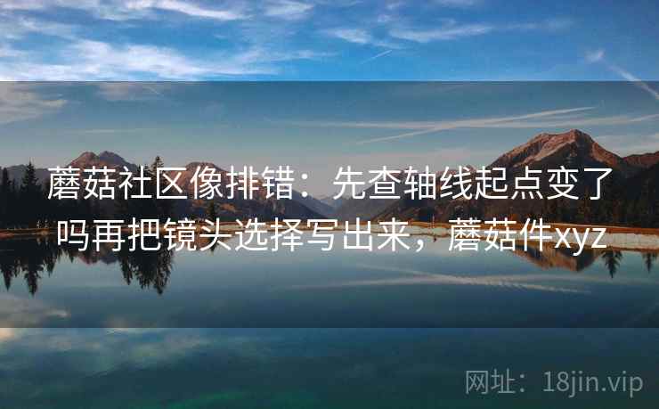 蘑菇社区像排错：先查轴线起点变了吗再把镜头选择写出来，蘑菇件xyz